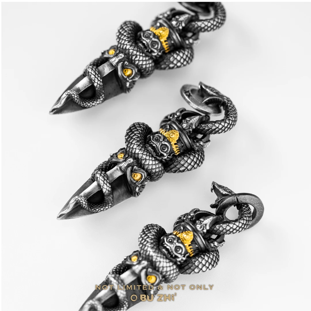 吊坠925银 不止不只 国风系列 巨蛇金刚橛吊坠 925银