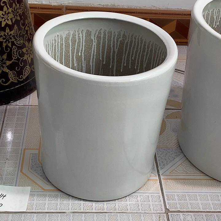 白光面笔筒款一个高34口径30送托盘默认微瑕