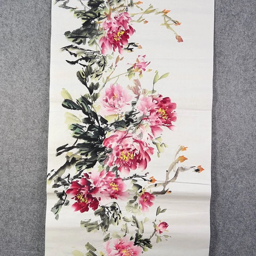 国画099 花鸟和蝴蝶都在等待它