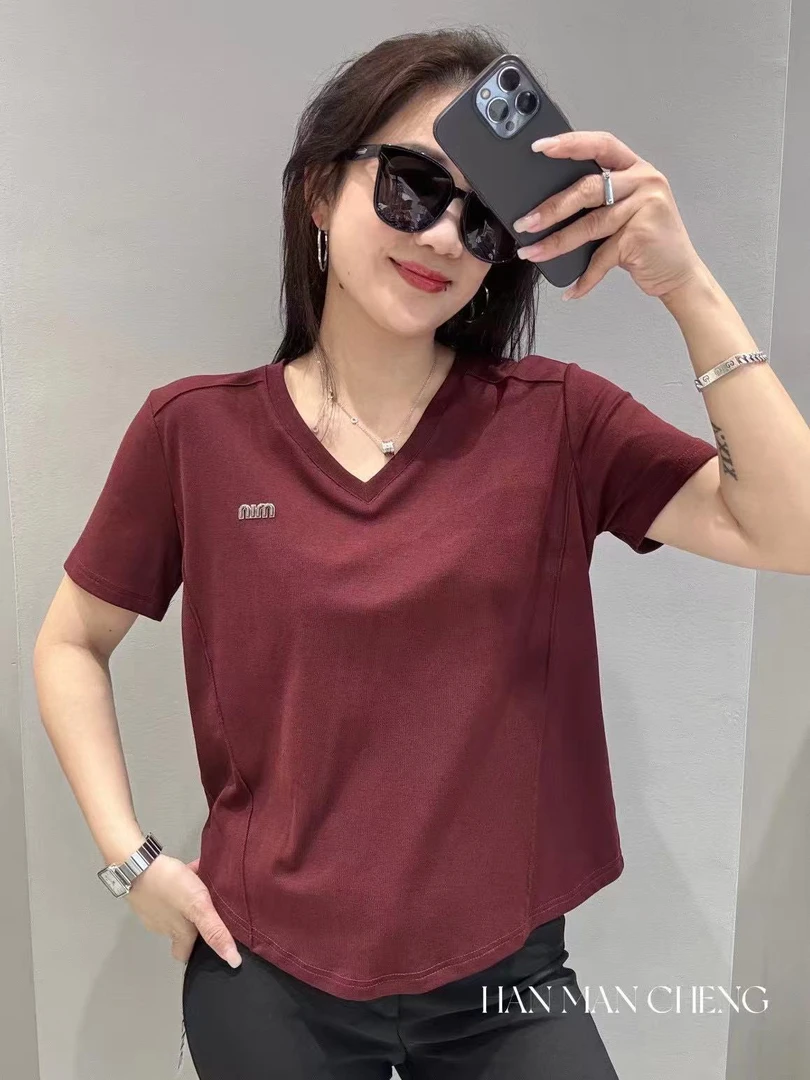 夏季新款百搭V领上衣