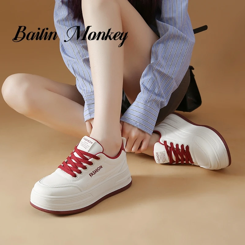 品牌厚底增高轻便平底板鞋时尚ins透气韩版百搭学生运动小白鞋女