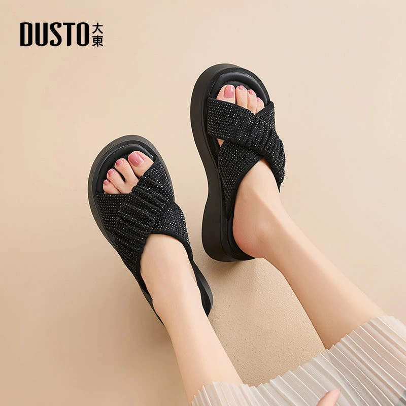 大东松糕厚底沙滩拖鞋5.5CM增高女鞋夏季新款外穿时尚凉拖女1148