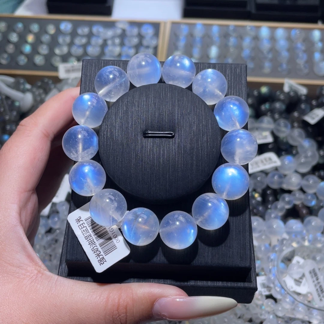 钱***多手链未镶嵌长石蓝月光手链15.2mm