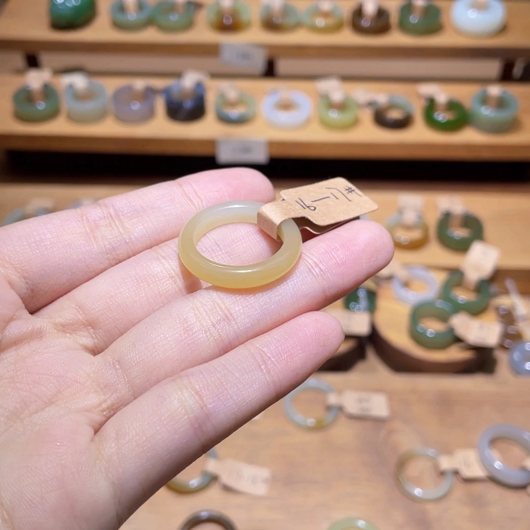 培***～和田玉未镶嵌戒指17.7