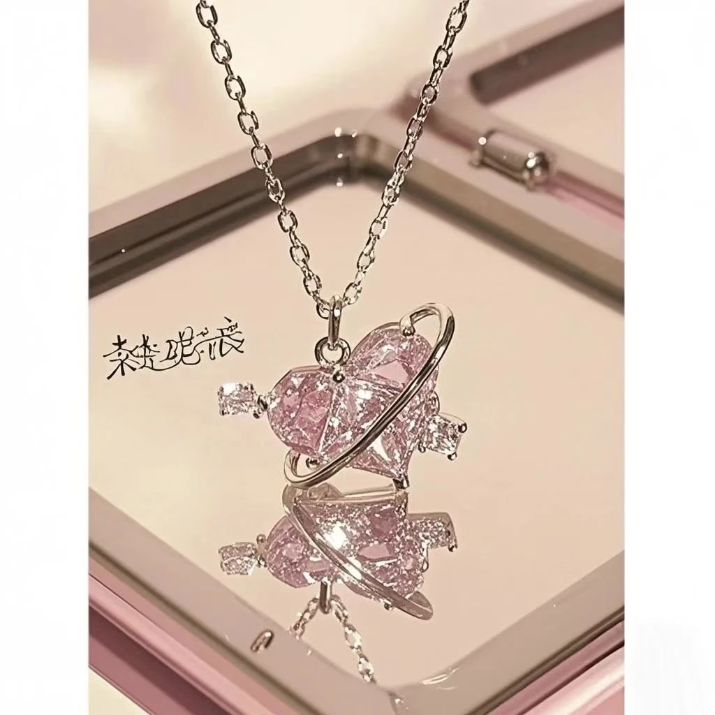 合金项链 绯星恋语月溅星河蝴蝶花开羽你相伴轻奢气质ins超仙坠链