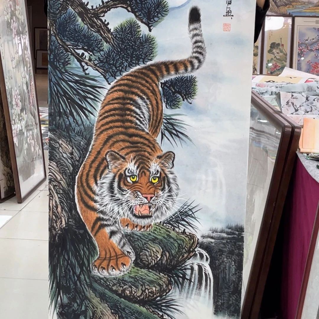 国画纯手绘的山水花鸟