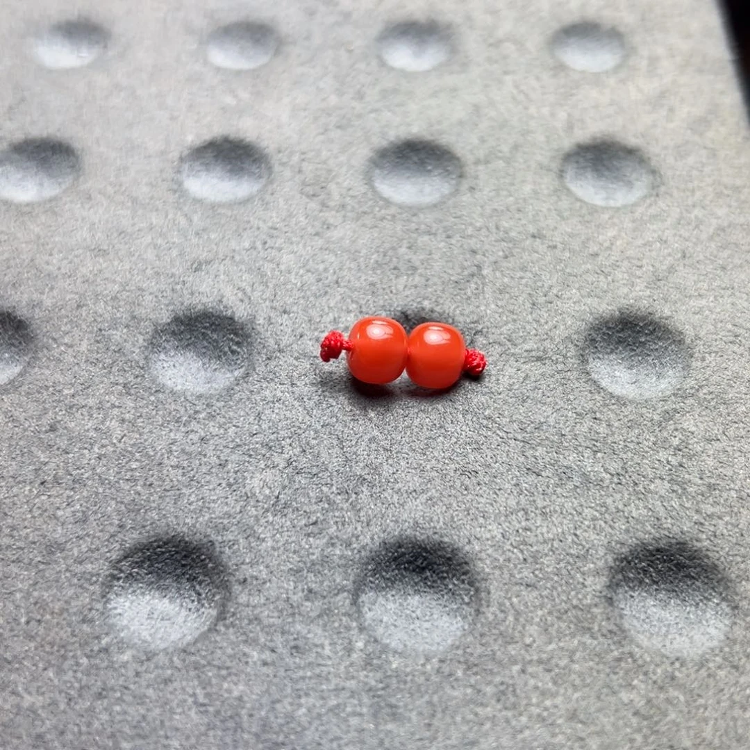 南红玛瑙南红对珠未镶嵌