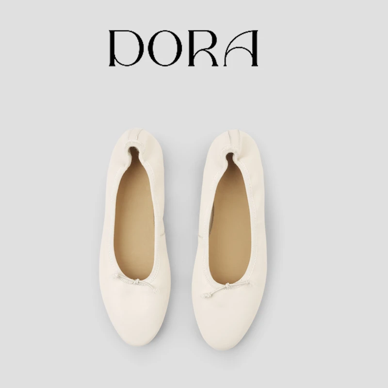 丨一朵｜冰皮芭蕾｜平底浅口圆头芭蕾舞鞋 优雅百搭蝴蝶结单鞋