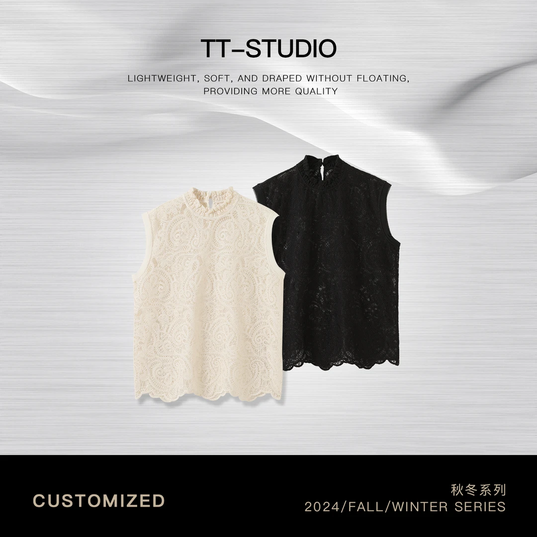 TT【蕾丝背心】新中式蕾丝钩花轻奢背心打底坎肩TT-MB134