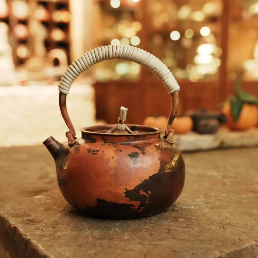 【本朴造物】火烧云苹果提梁壶(器不同0048)800cc