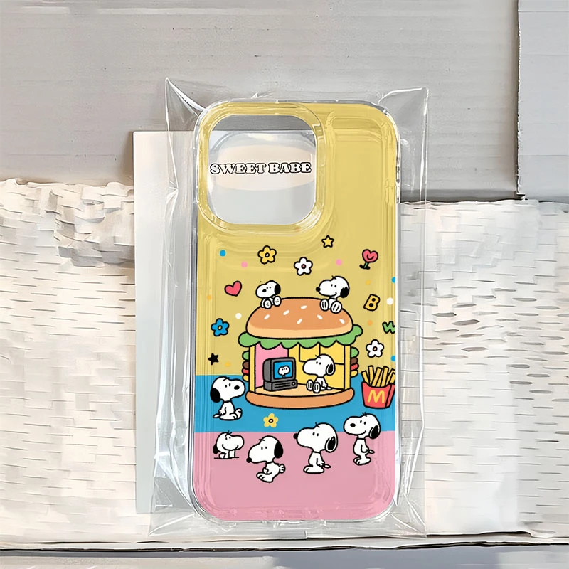 线条史努比适用苹果13手机壳软iphone16pro/15小米vivo华为oppo套