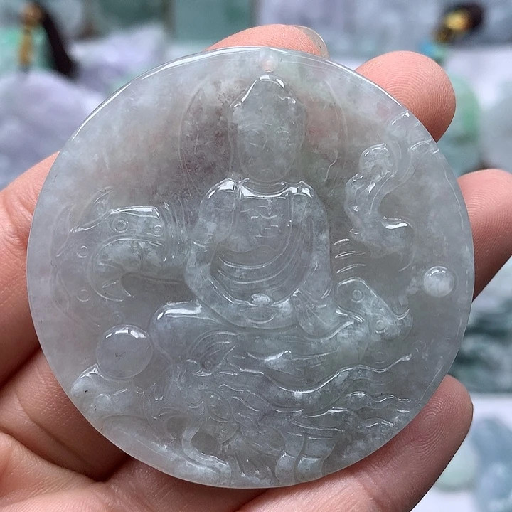 翡翠未镶嵌颈饰玉龙大日如来福利