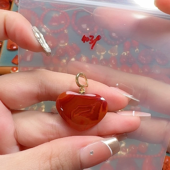 南红玛瑙银S925镶嵌吊坠