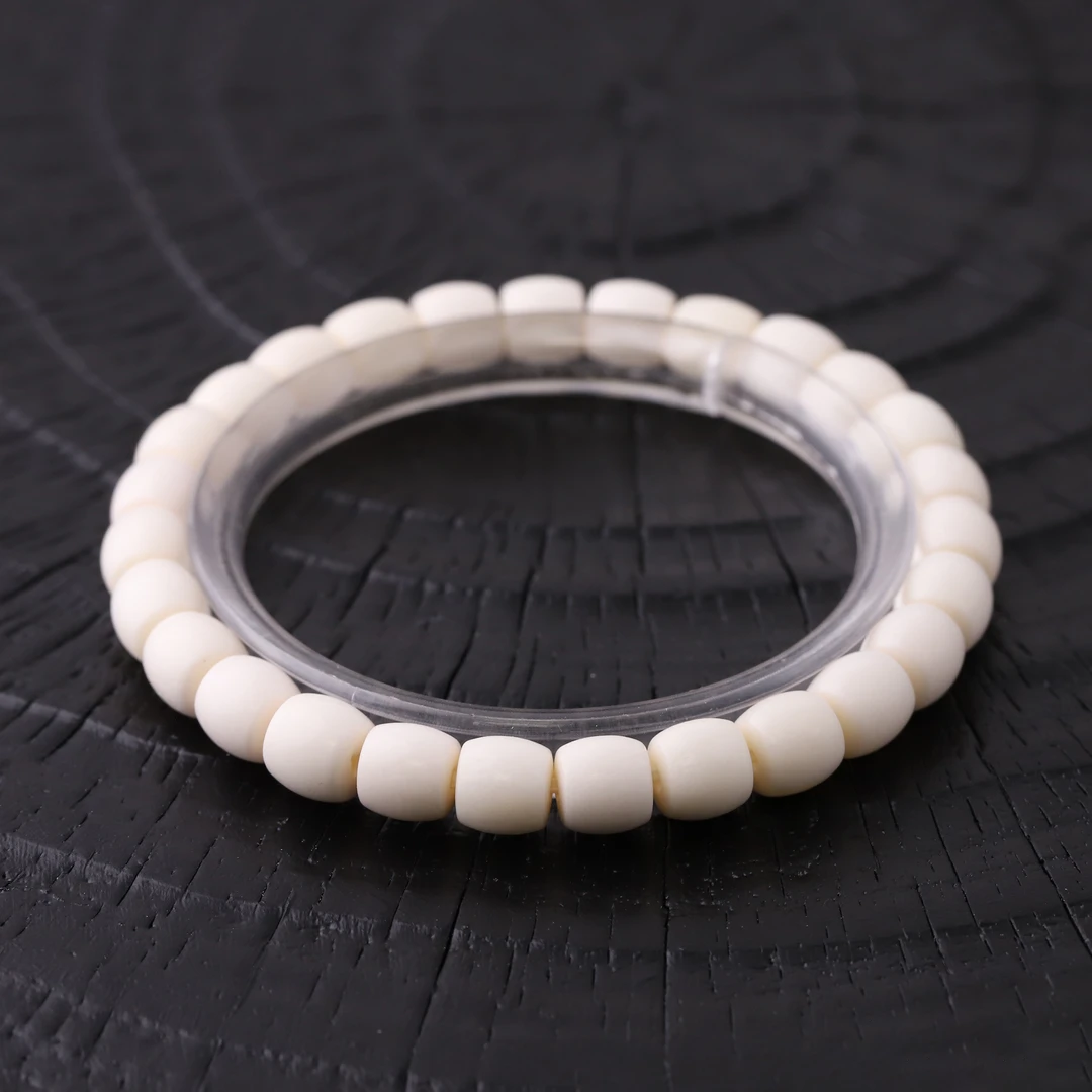 S8223牛骨微脱脂8mm精工直切极限弧文玩单圈