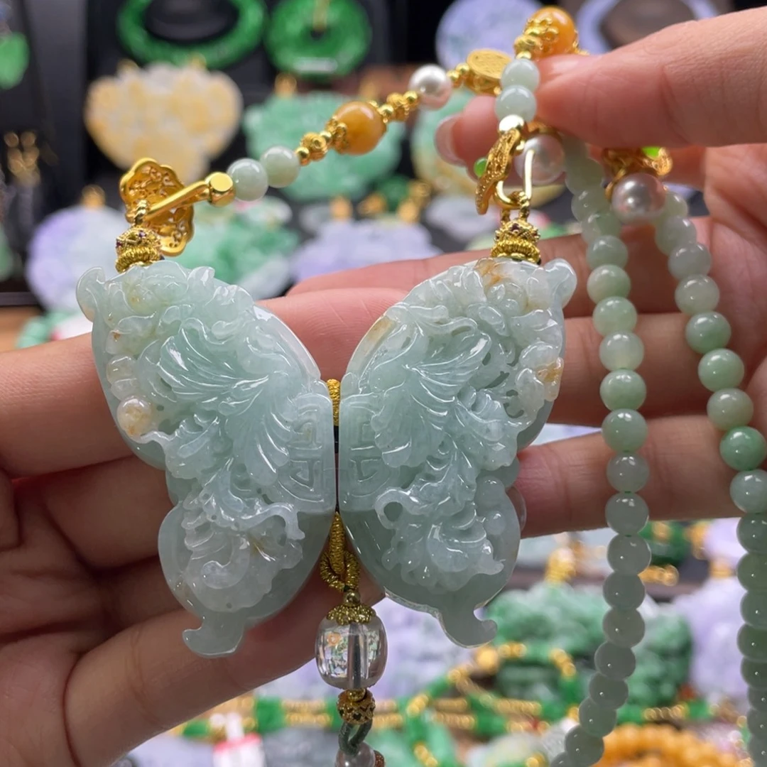 颈饰未镶嵌翡翠代编织