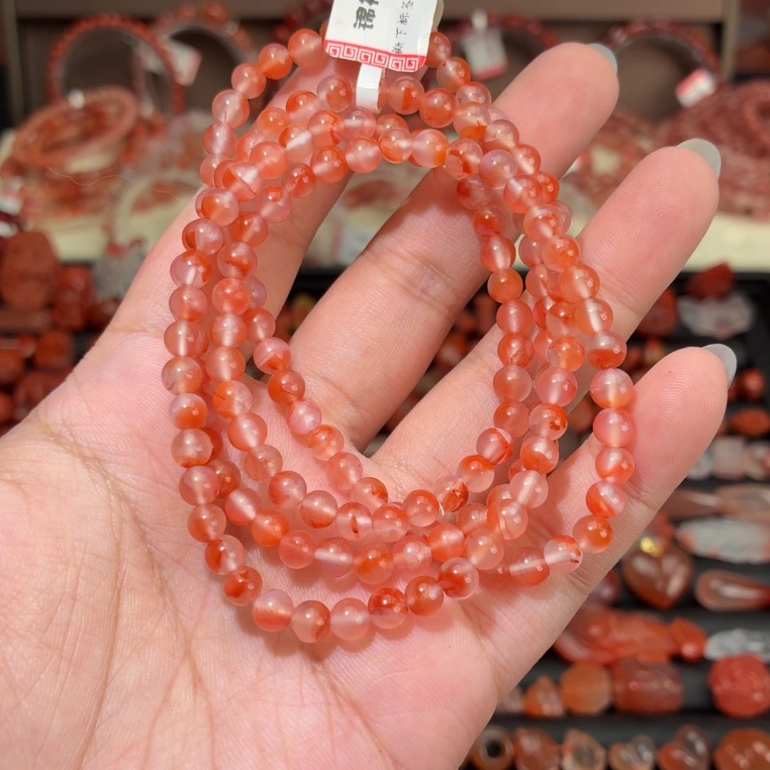 南红玛瑙未镶嵌颈饰5咪➕多圈手串