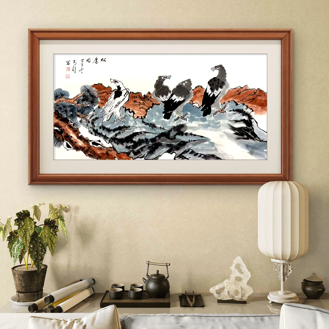 非遗传承人-孙列欣老师-国画作品《松鹰图》