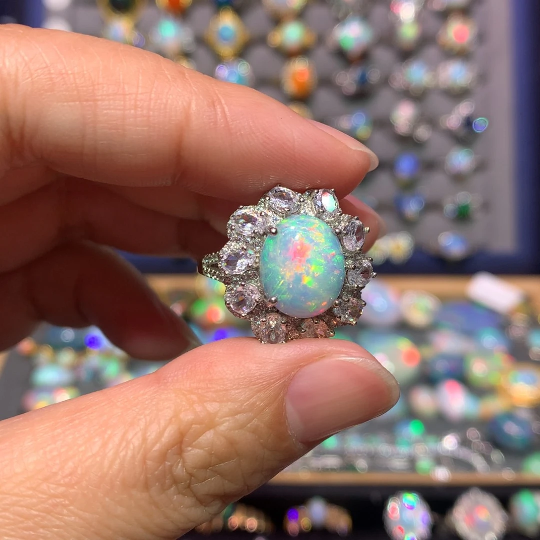 银S925镶嵌欧泊戒指款式