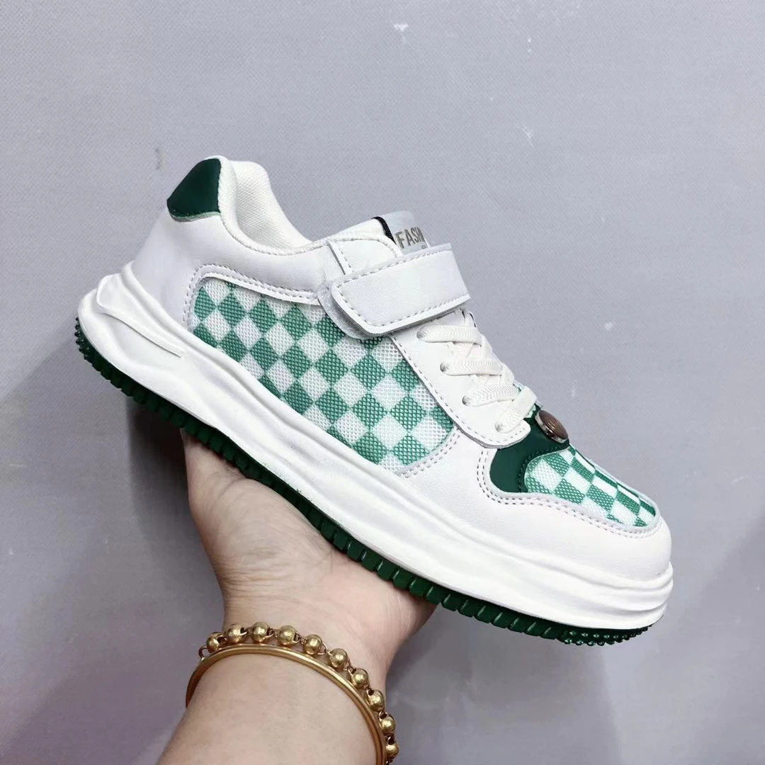 新款中大童男女宝夏款单网透气运动鞋魔术贴运动鞋5150（金刚）