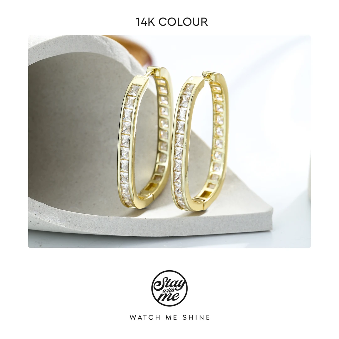 STAY WITH ME 铜合金合成锆石耳饰 小众设计p0312耳环