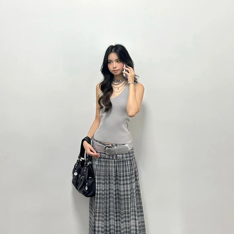 法式复古针织吊带背心女款夏季2025新款内搭外穿修身显瘦无袖上衣