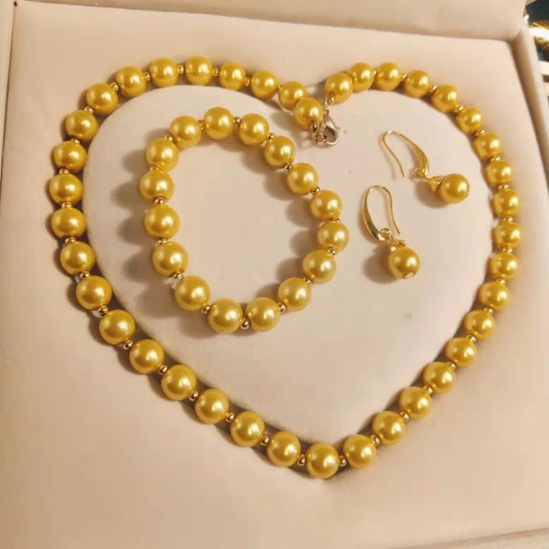 非金属仿珍珠吊坠 项链 耳环 手链套装首饰三件套首饰珍珠散项链