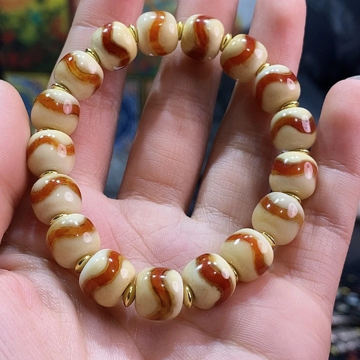 玛瑙/玉髓手串合金芯**心339