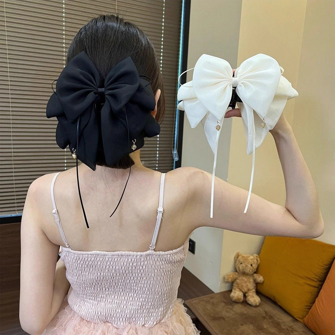 法式高级感蝴蝶结抓夹2025新款饱满后脑勺丸子头马尾半扎发发夹女
