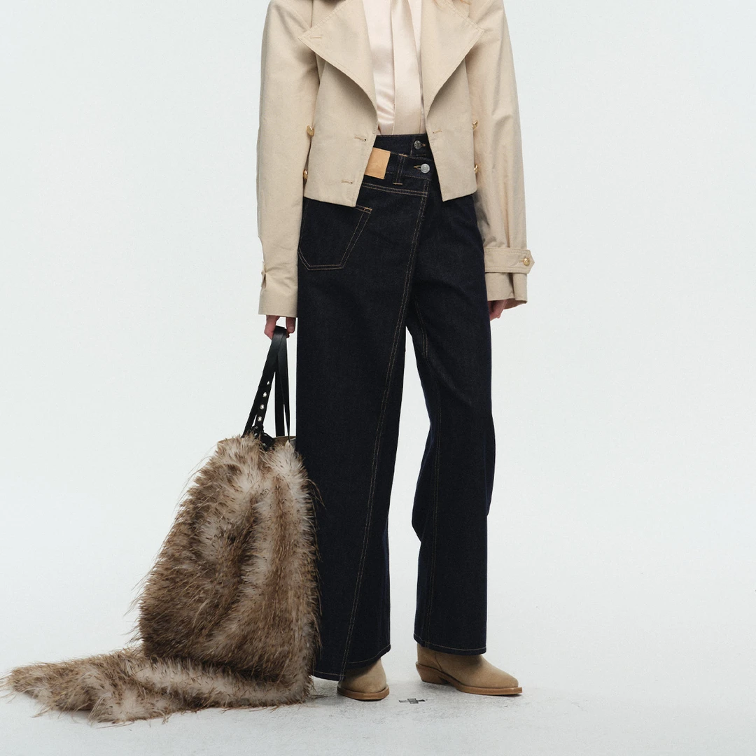 MOMENTPLAY设计师 不对称造型解构牛仔裤 DSC买手店 DY5M39032