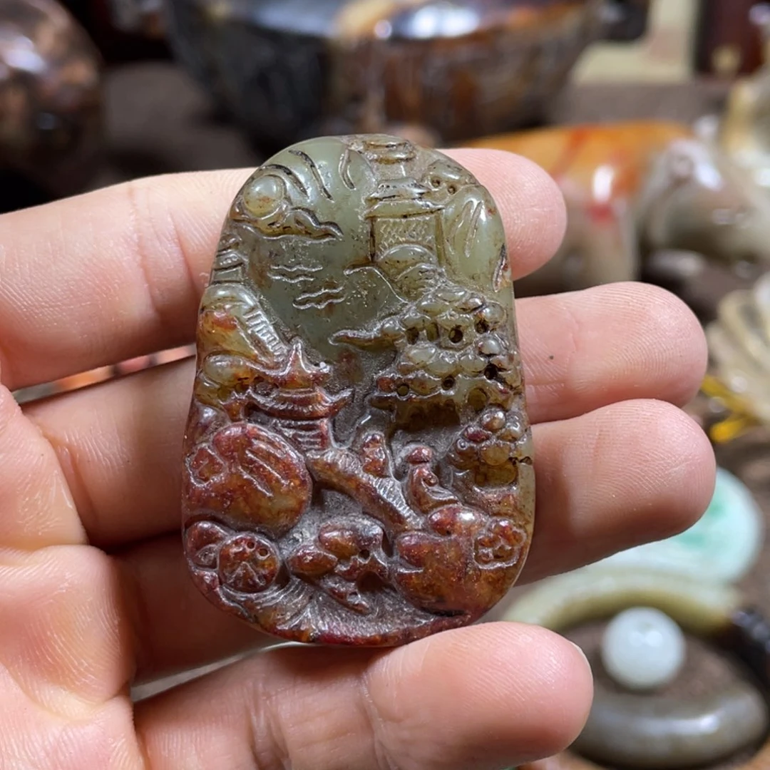 和田玉未镶嵌吊坠(不含链)