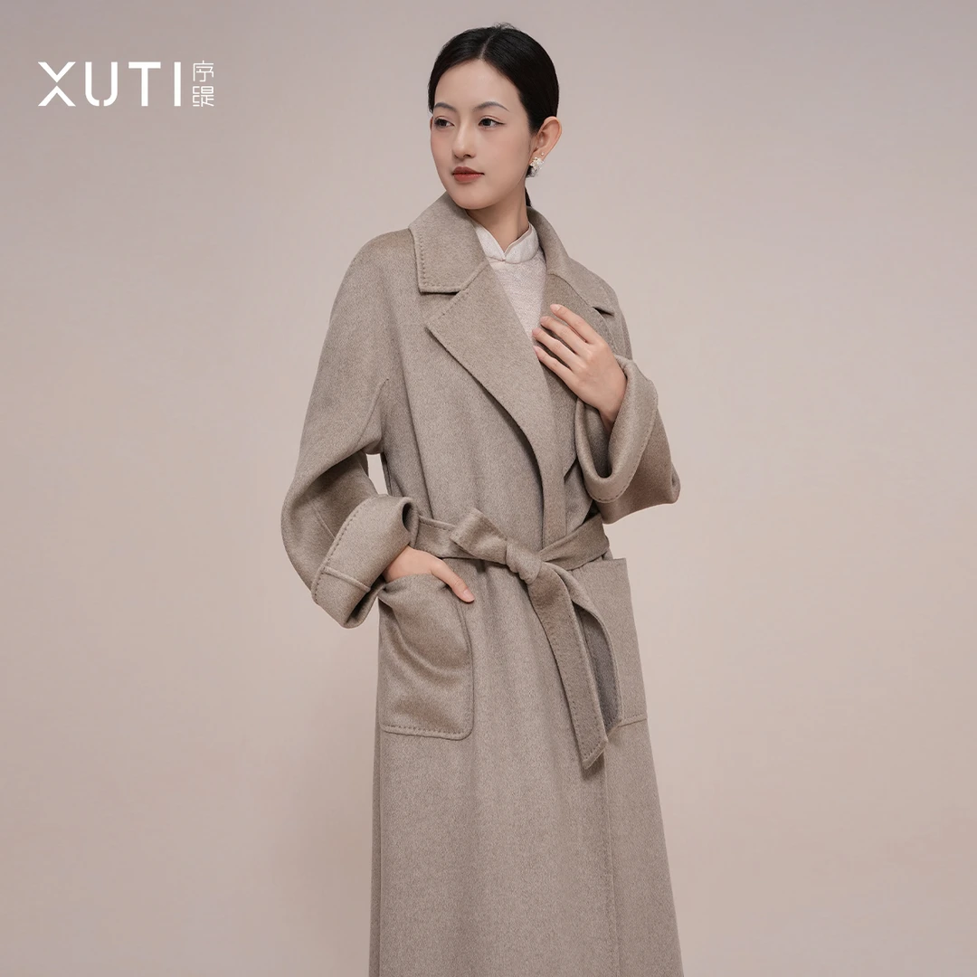 序缇100%山羊绒大衣女秋季2025新款长款毛呢外套J92-22715