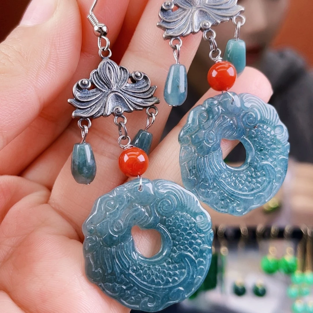 翡翠未镶嵌耳饰饰品