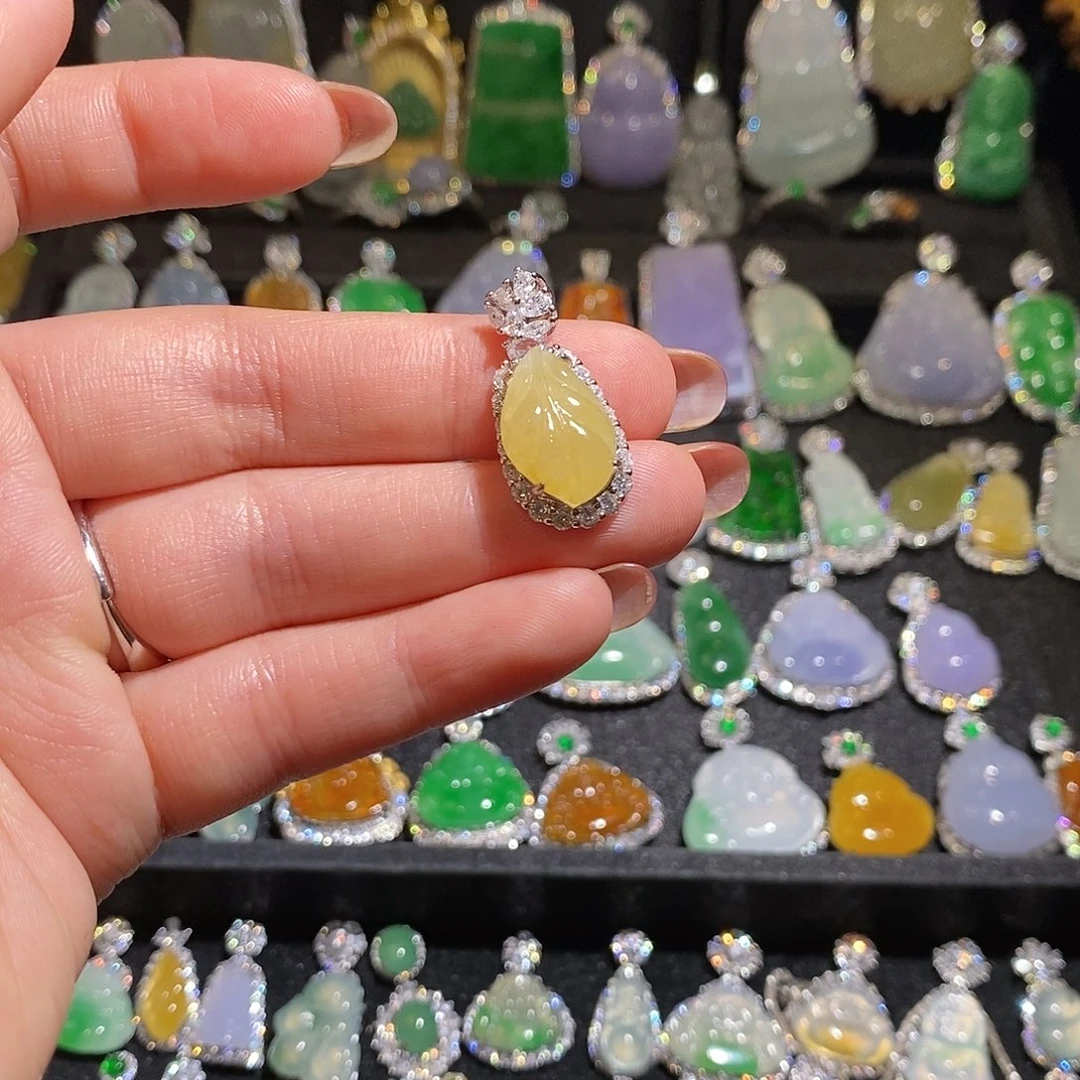 颈饰银S925镶嵌翡翠天然翡翠