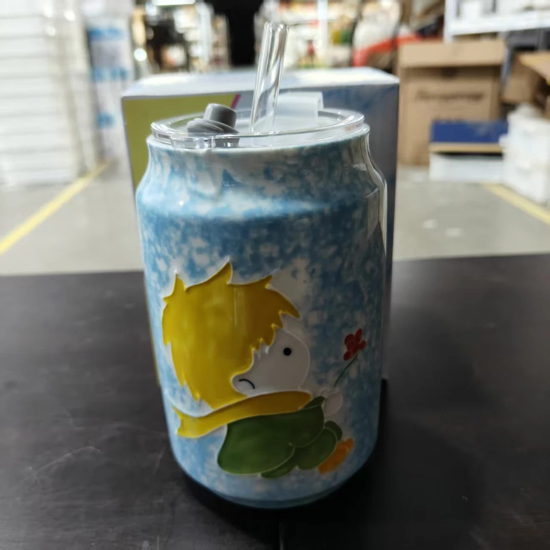 陶瓷吸管杯-蓝-小王子-500ML-AA724