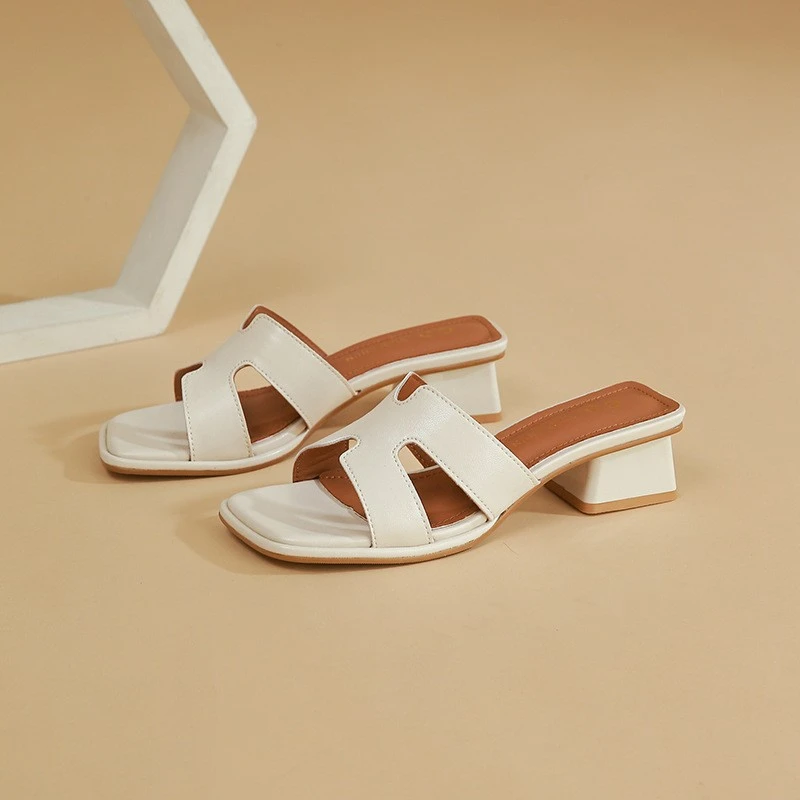 小码女鞋313233拖鞋罗马鞋女粗跟增高时尚流行露趾高跟休闲