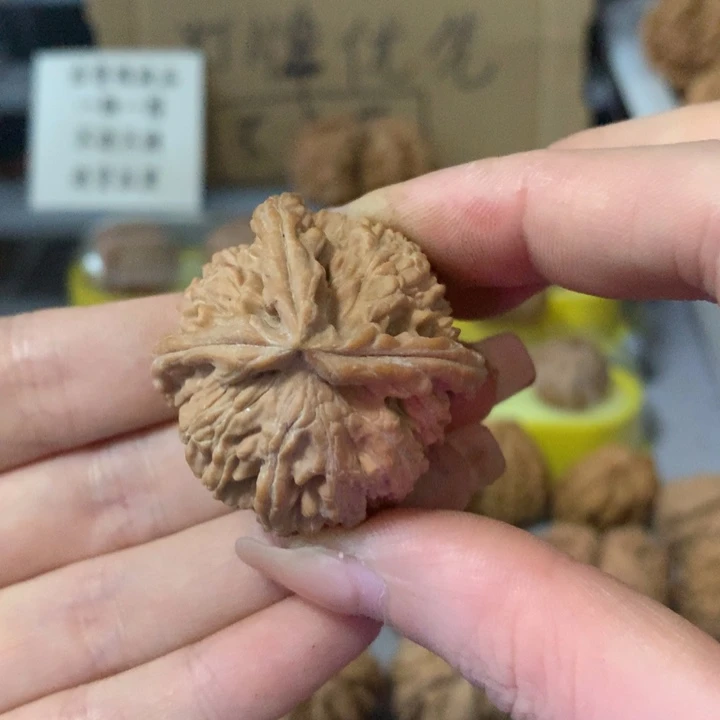 加***鲁吊坠文玩核桃异形单只，有瑕疵
