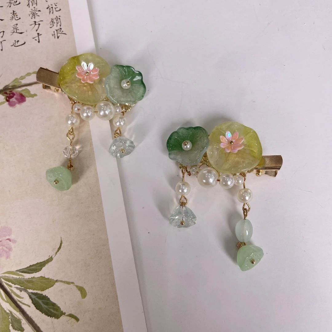 古风夏款新款荷叶对夹小清新