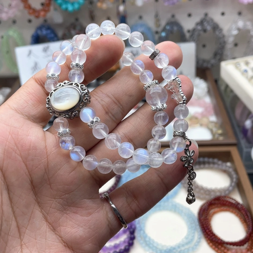 水晶手链未镶嵌蓝月光diy手链
