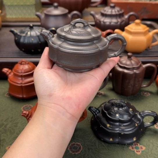 茶壶紫砂海棠竹鼓