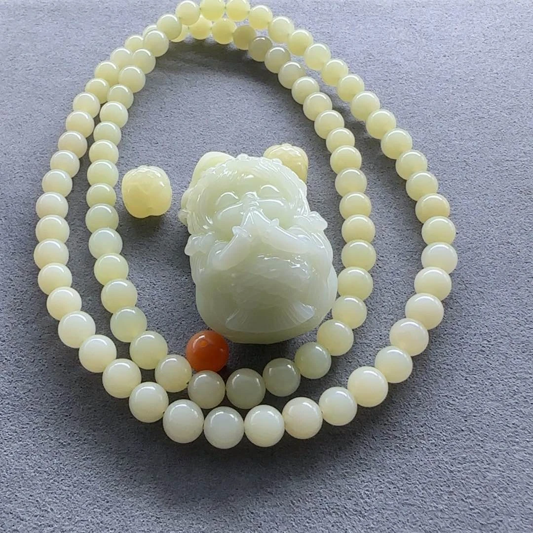 石英质玉（缅黄）手串未镶嵌饭****⁺