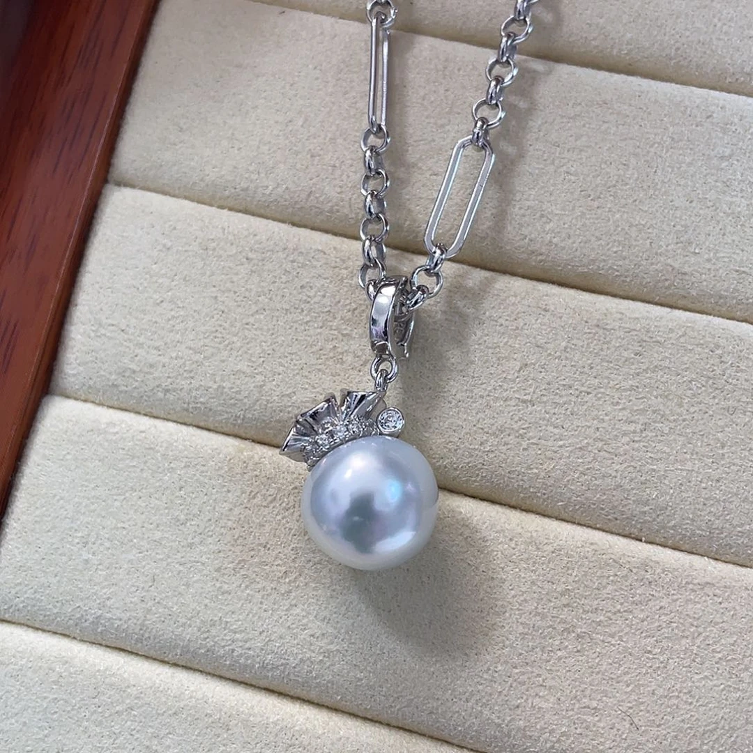 吊坠(不含链)银S925镶嵌海水珍珠