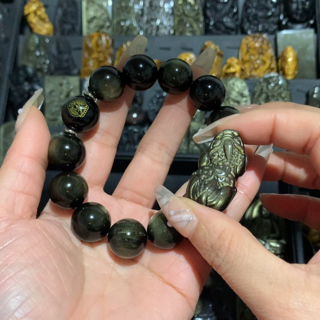 黑曜岩手链未镶嵌玲*