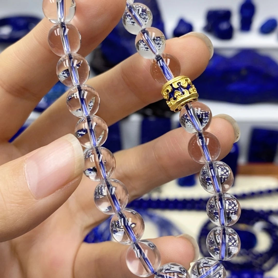 青金石手链银S925镀金镶嵌