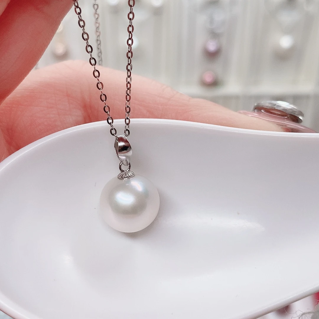 淡水珍珠吊坠(不含链)银S925镶嵌