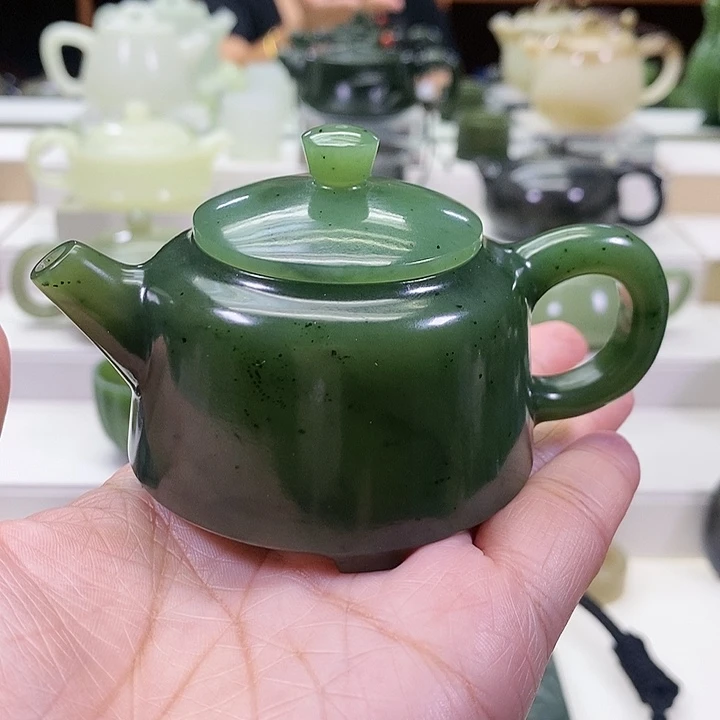 未镶嵌和田玉挂件体**材茶壶
