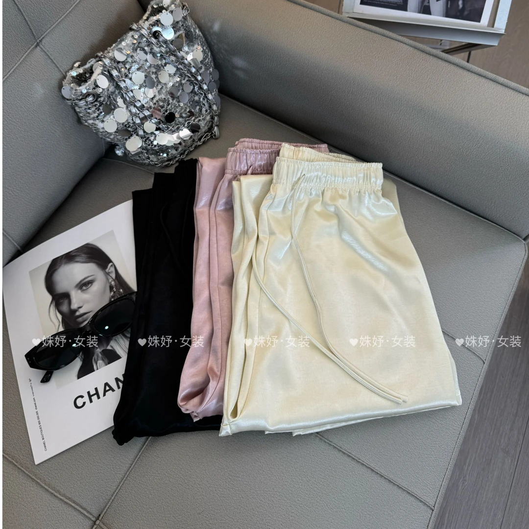 【直筒裤】新中式高定冰感丝滑夏季新款长裤直筒百搭遮肉显瘦流苏裤