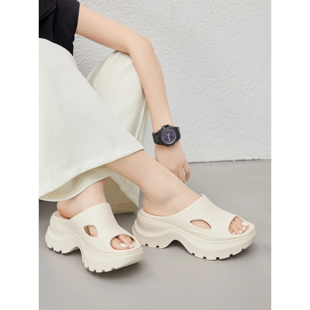 美洋MEIYANG 泡芙拖 夏日踩水鞋！发泡厚底增高拖鞋居家外穿