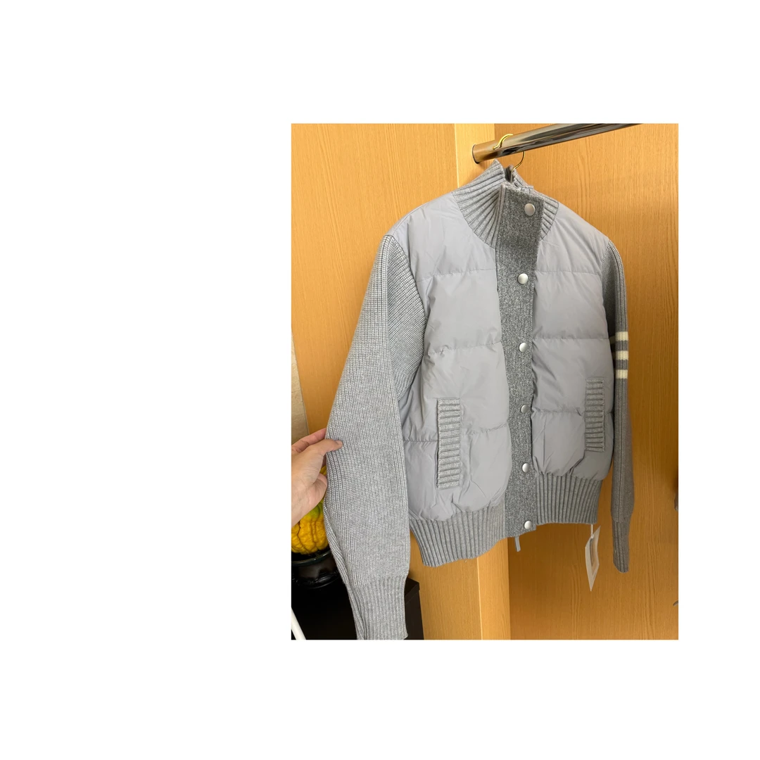金酉钱 立领三岗拼接羽绒服