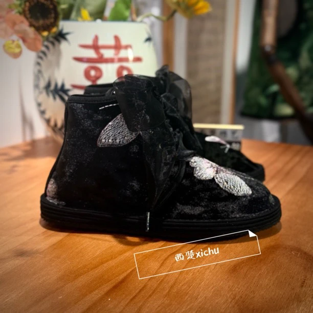 西楚【破茧马丁靴•薄绒】千层底手工布鞋