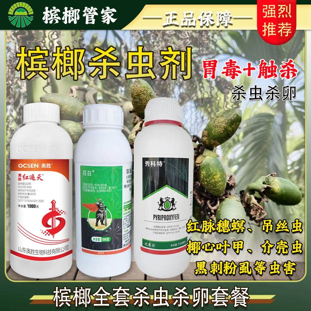 【槟榔管家花期高浓度杀虫杀卵套餐】蚧壳虫红脉穗螟刺粉虱椰心叶甲
